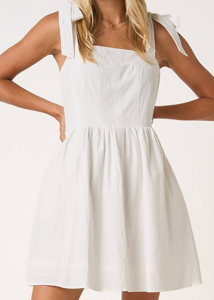 tie shoulder mini dress GARON TIE SHOULDER MINI DRESS – Interwoven