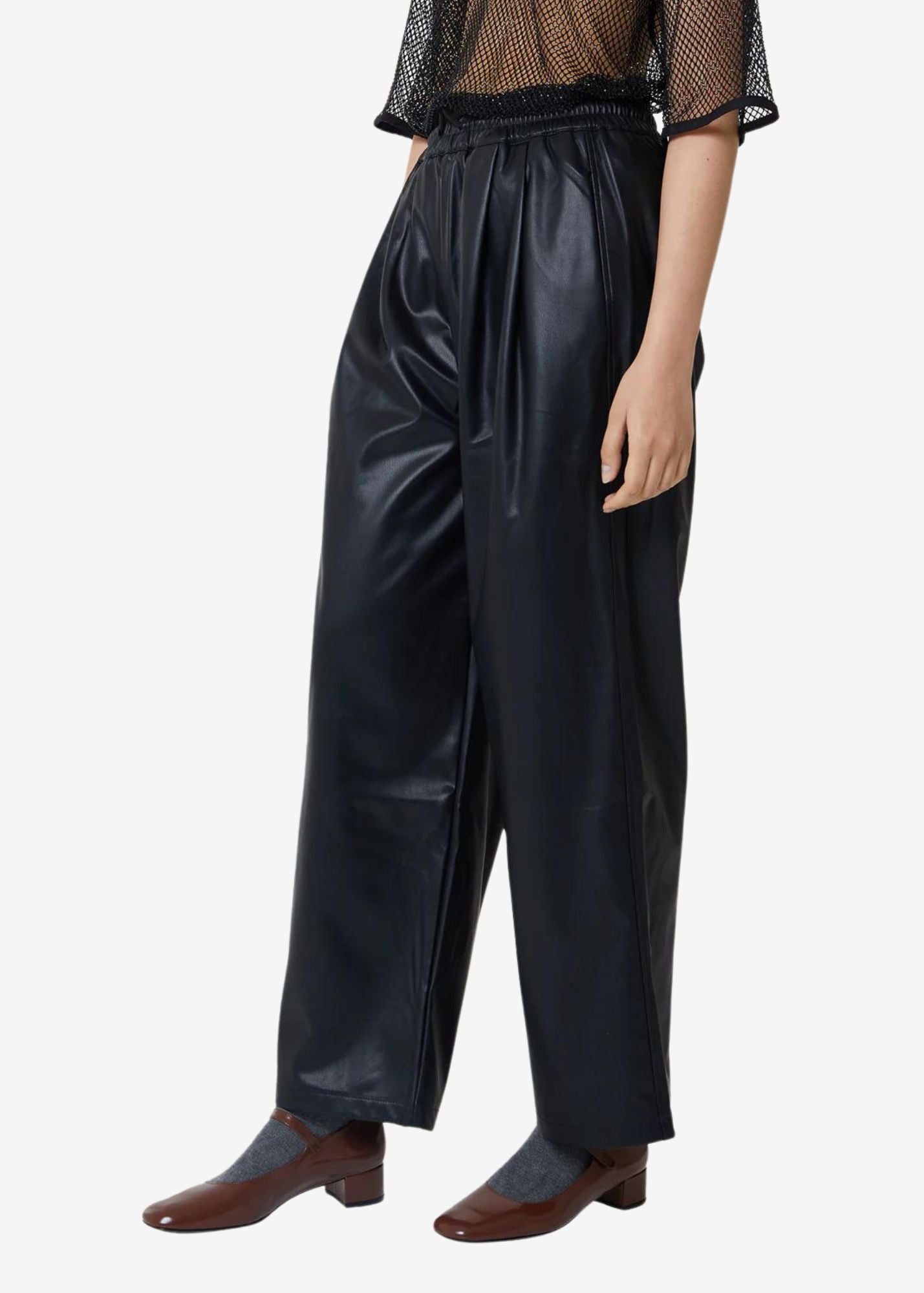 HOPE FAUX LEATHER BAGGY PANT