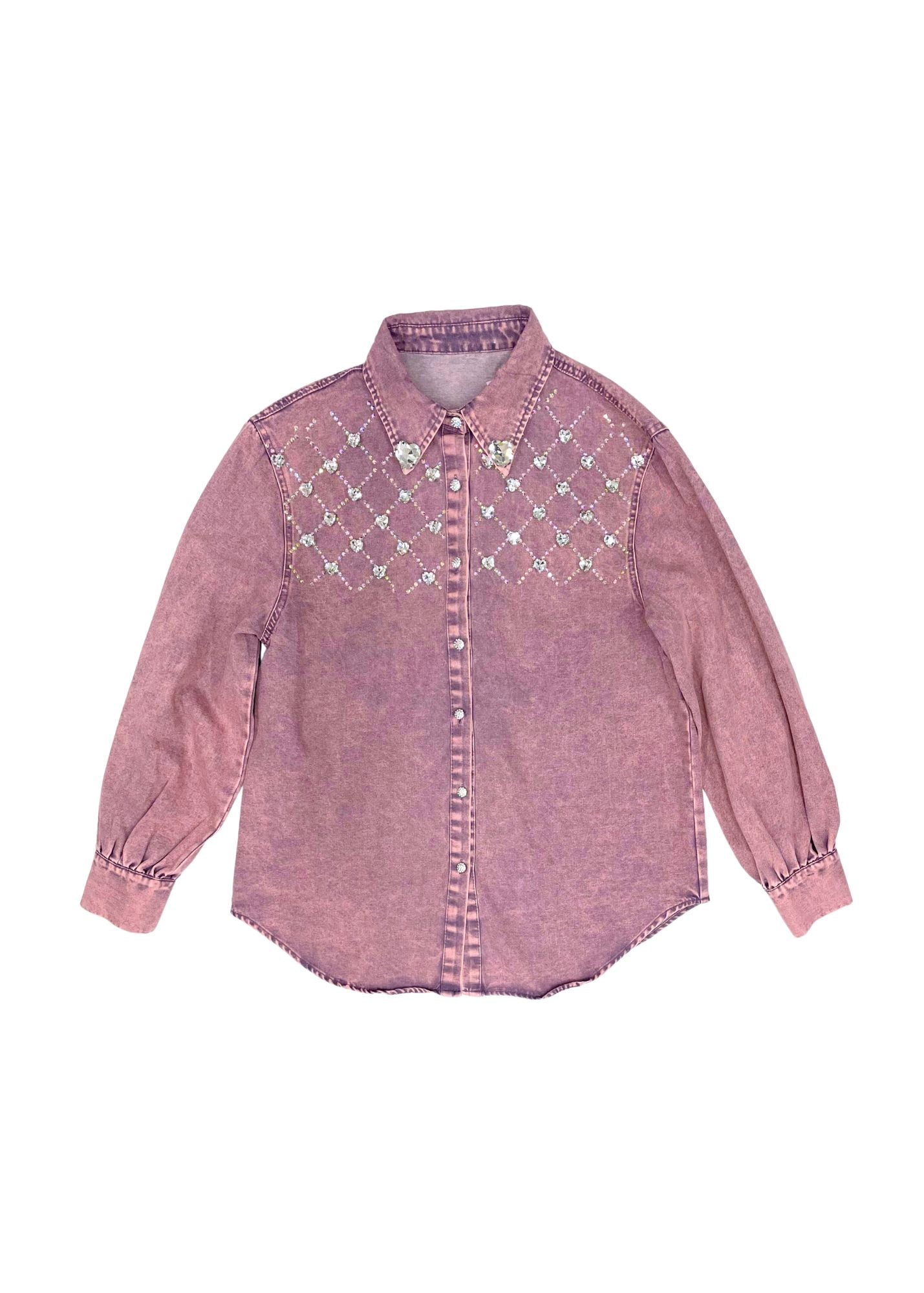 MADGE EMBELLISHED HEART BUTTONDOWN