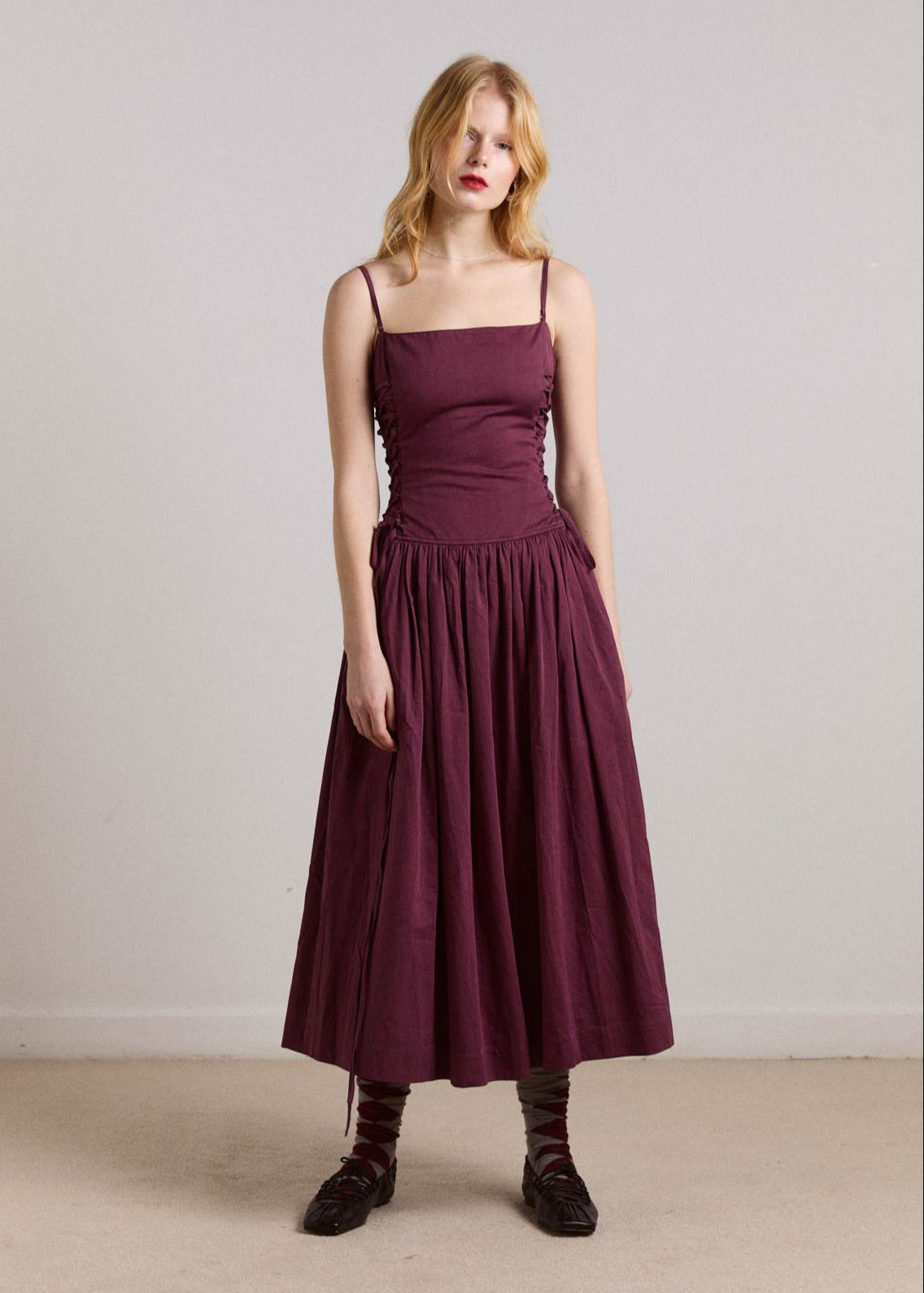 DAMSON MADDER ANGELINA SATIN DRESS DAMSON MADDER ANGELINA SATIN DRESS
