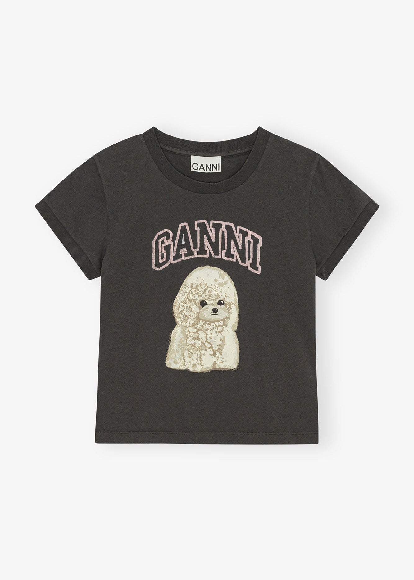 【関税&送料込】Ganni Cotton Jersey T-Shirt Printed cotton jersey T-shirt in white - Ganni | Mytheresa