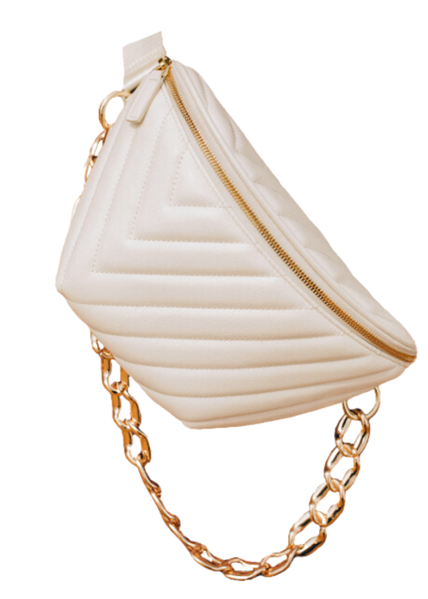 White chain top bum bag
