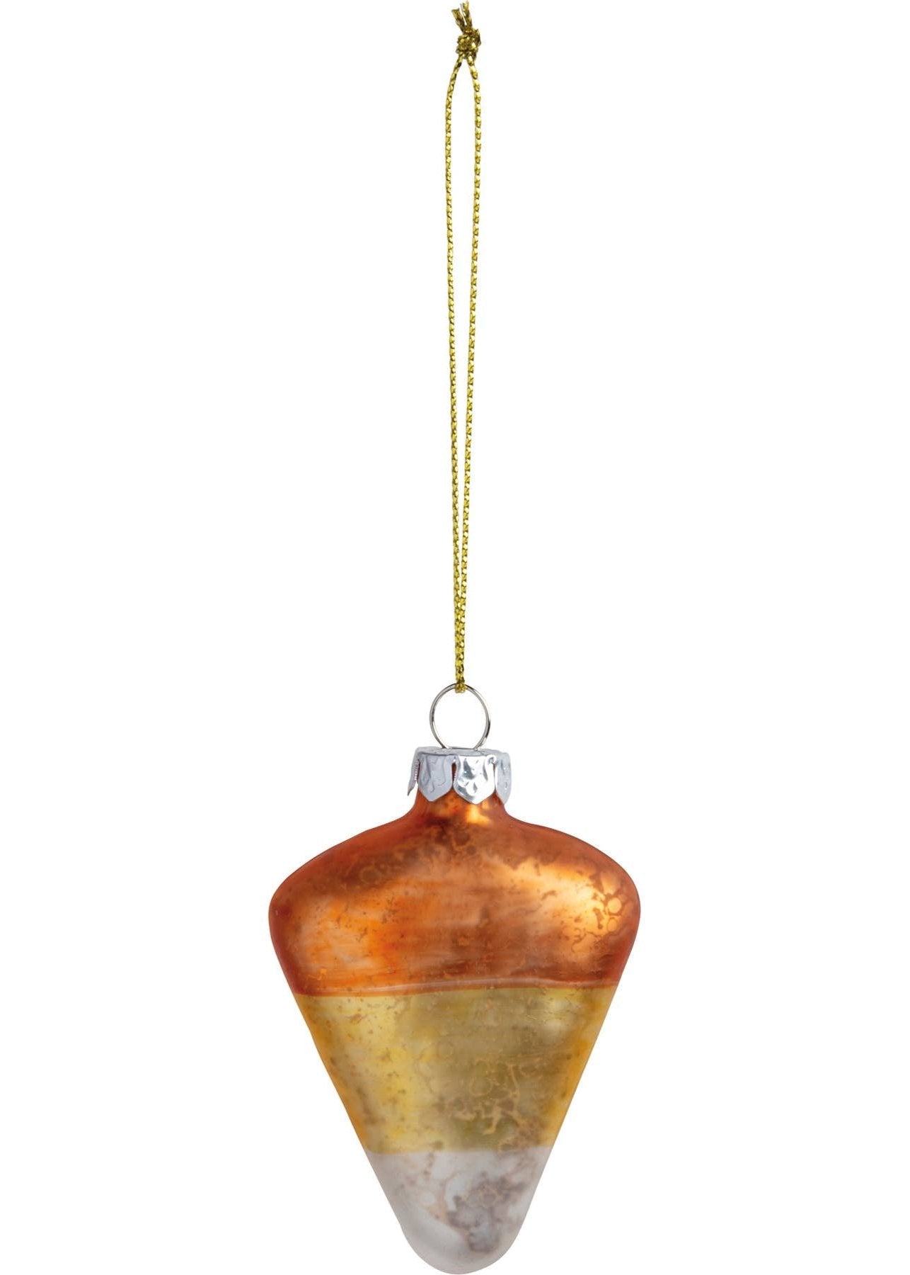 GLASS CANDY CORN ORNAMENT