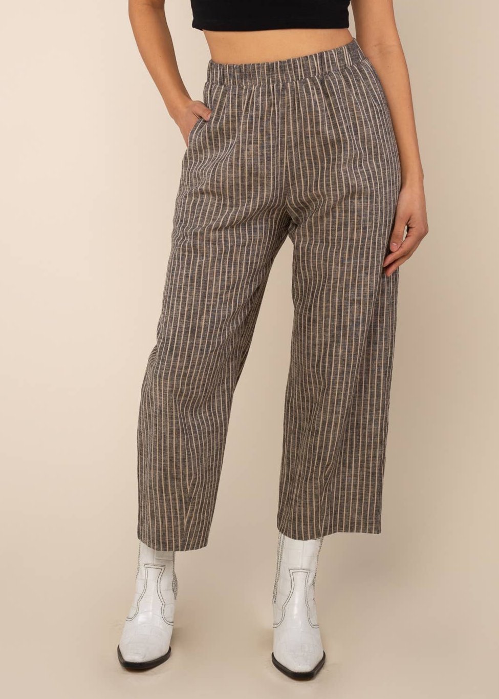 ELI STRIPE LINEN PANT