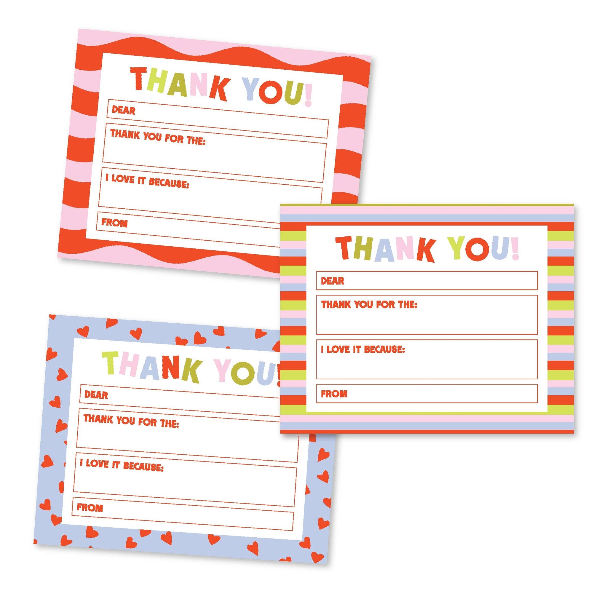 SET OF 12 SWEETNESS THANK YOU CARDS