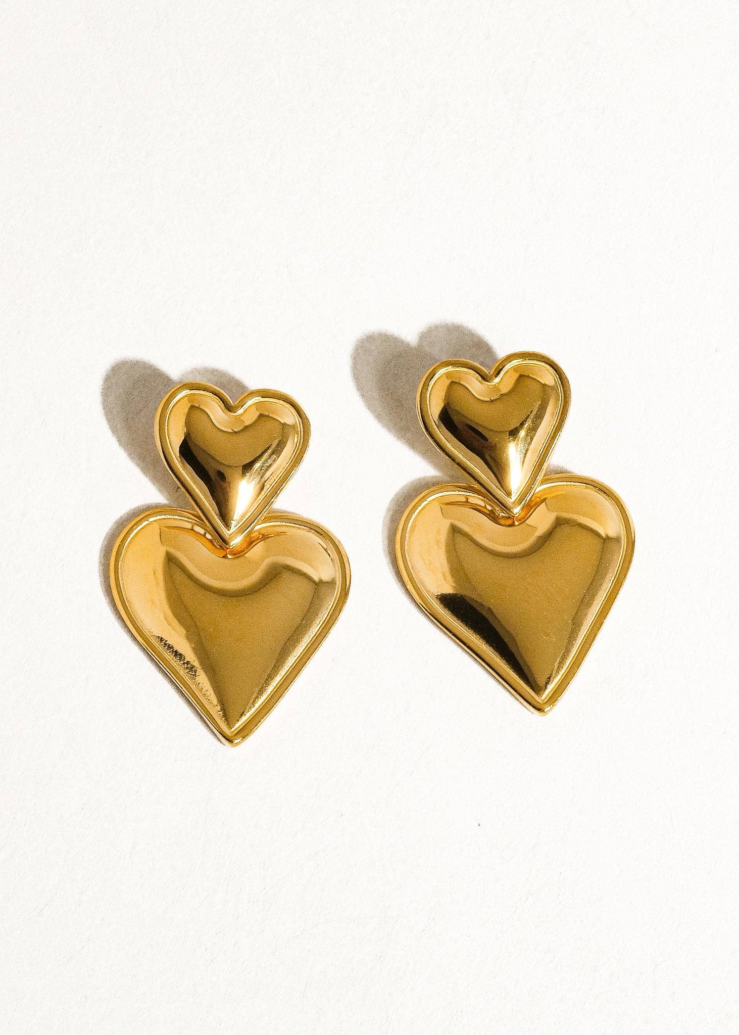 DOUBLE LOVE HEART DROP EARRINGS