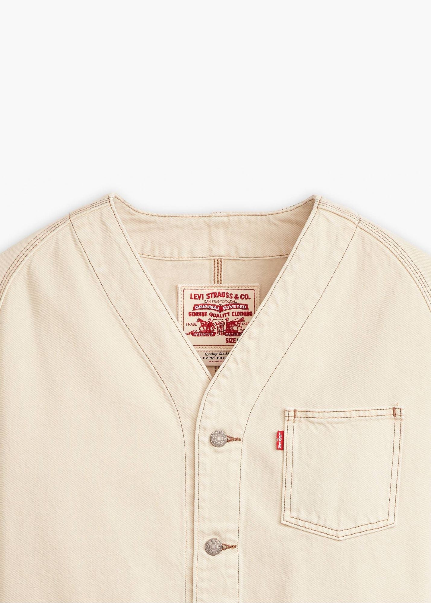 LEVI'S ECRU UNION ENGINEER DENIM CARDIGAN