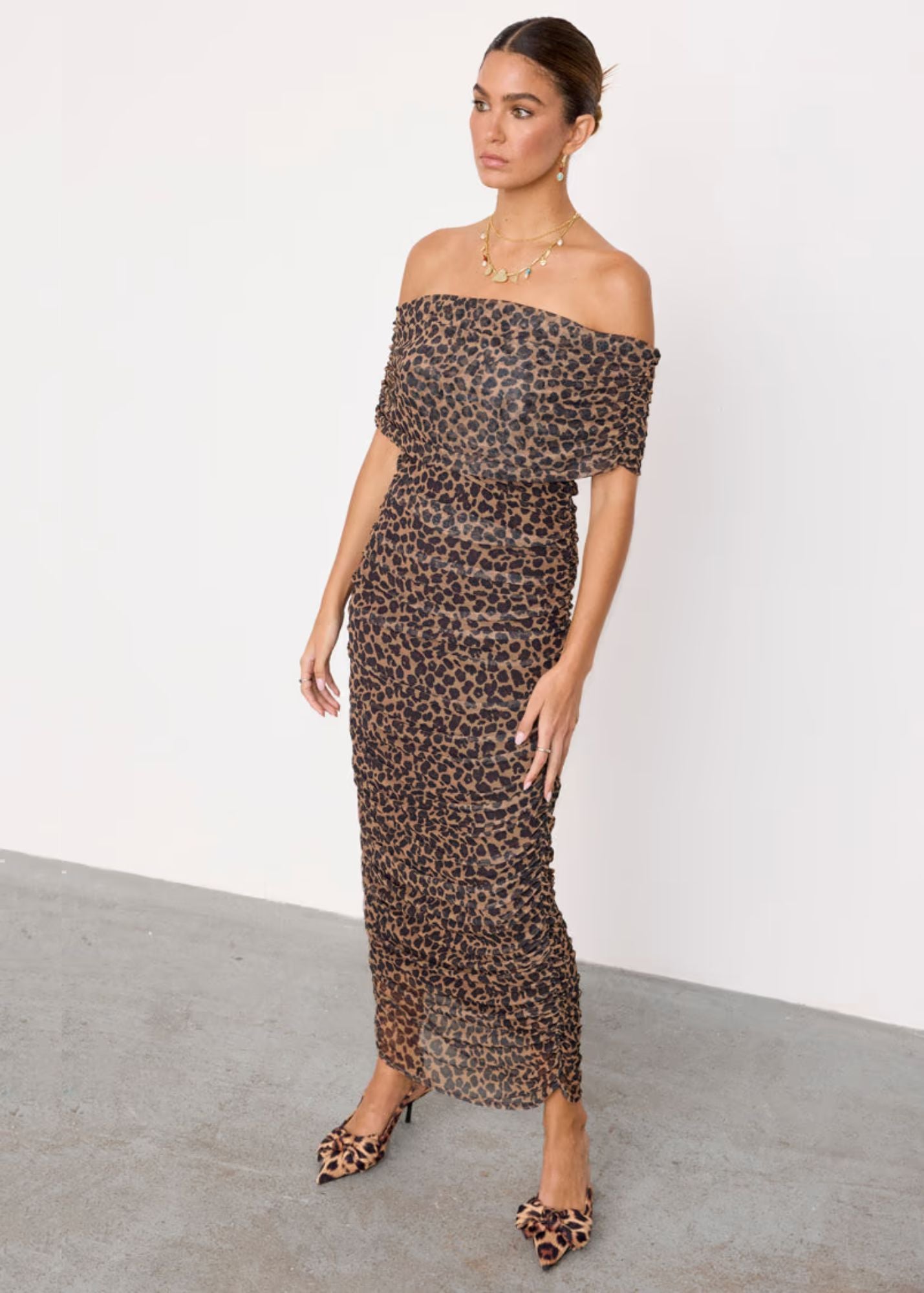 NEVER FULLY DRESSED DIAZ LEOPARD DRESS