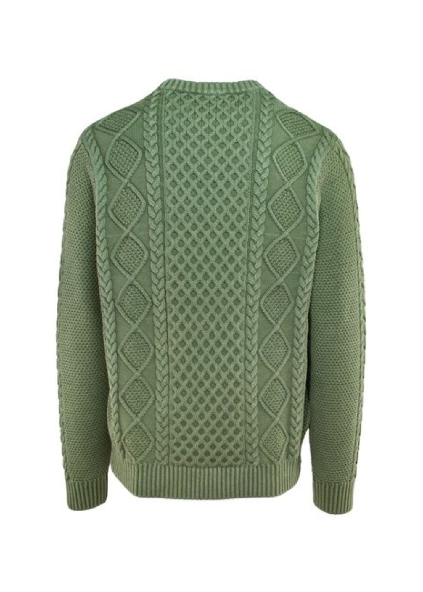 SCHOTT STONE WASHED CABLE KNIT PULLOVER