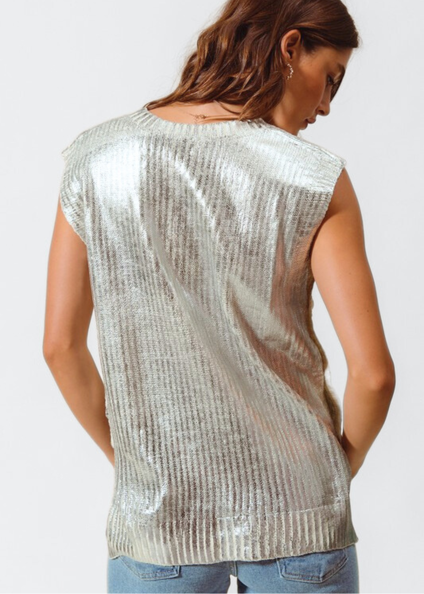 FREYA METALLIC SWEATER VEST