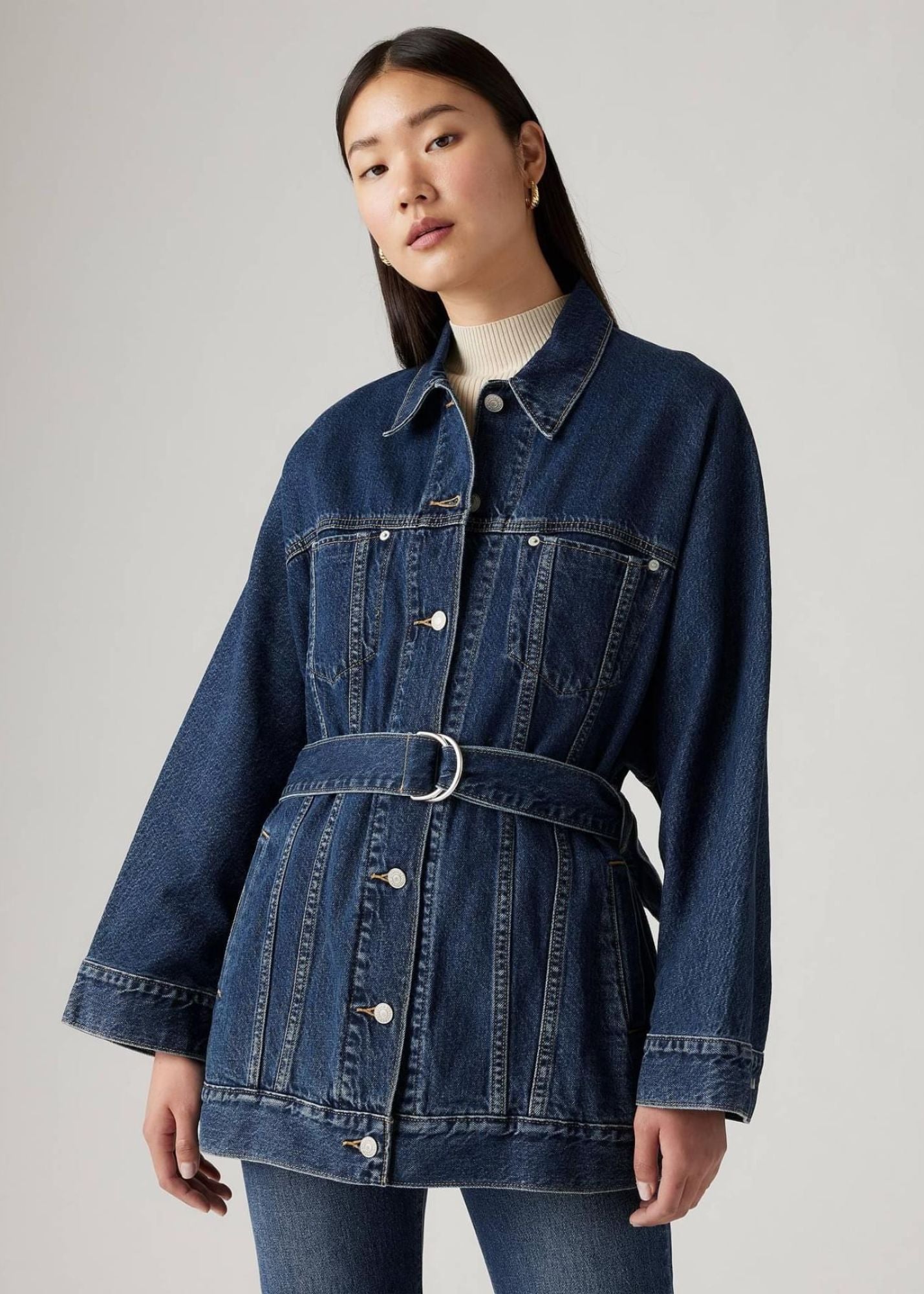 LEVI'S BELTED DOLMAN DENIM TRUCKER JACKET