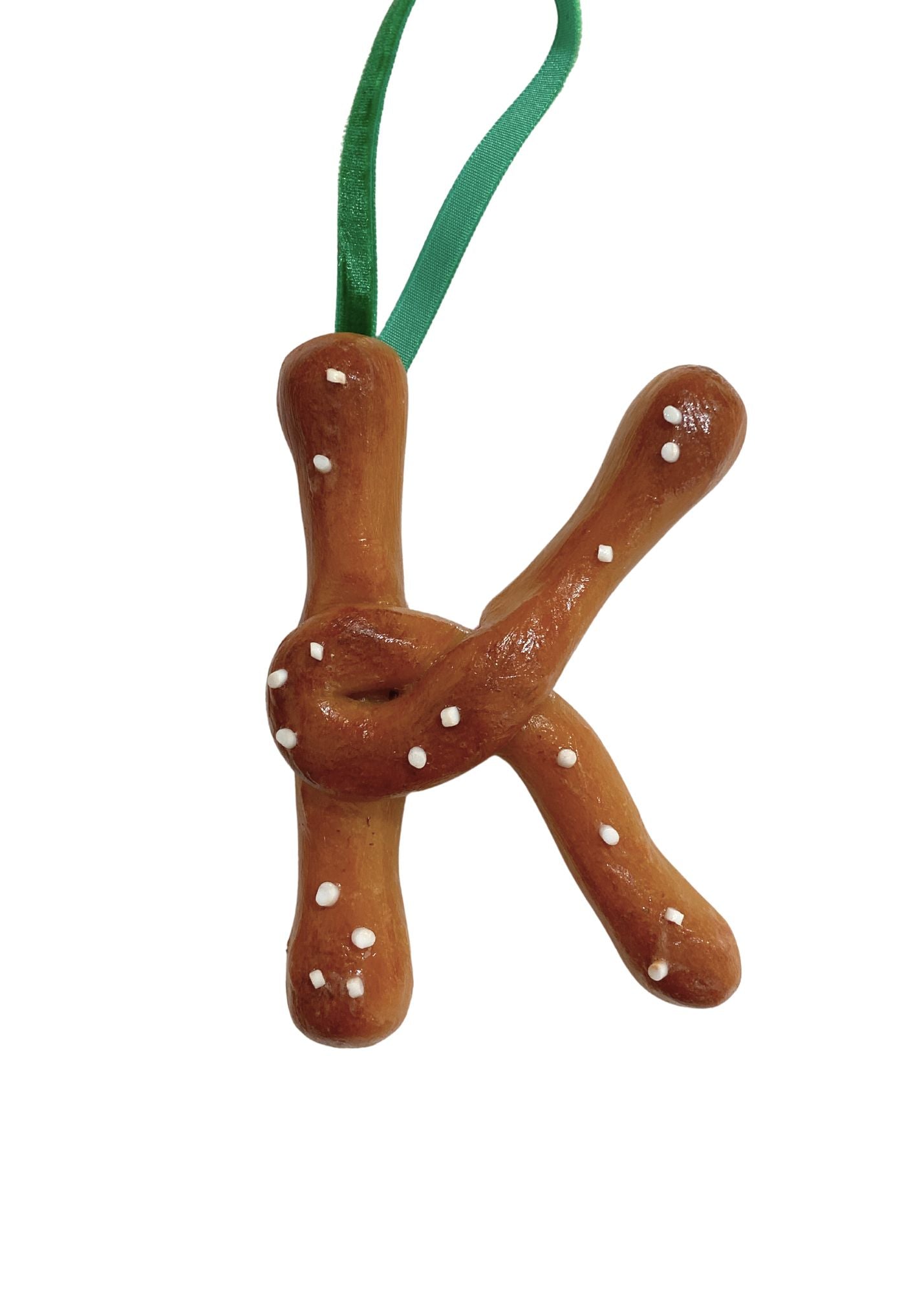 HOT PRETZEL INITIAL ORNAMENTS