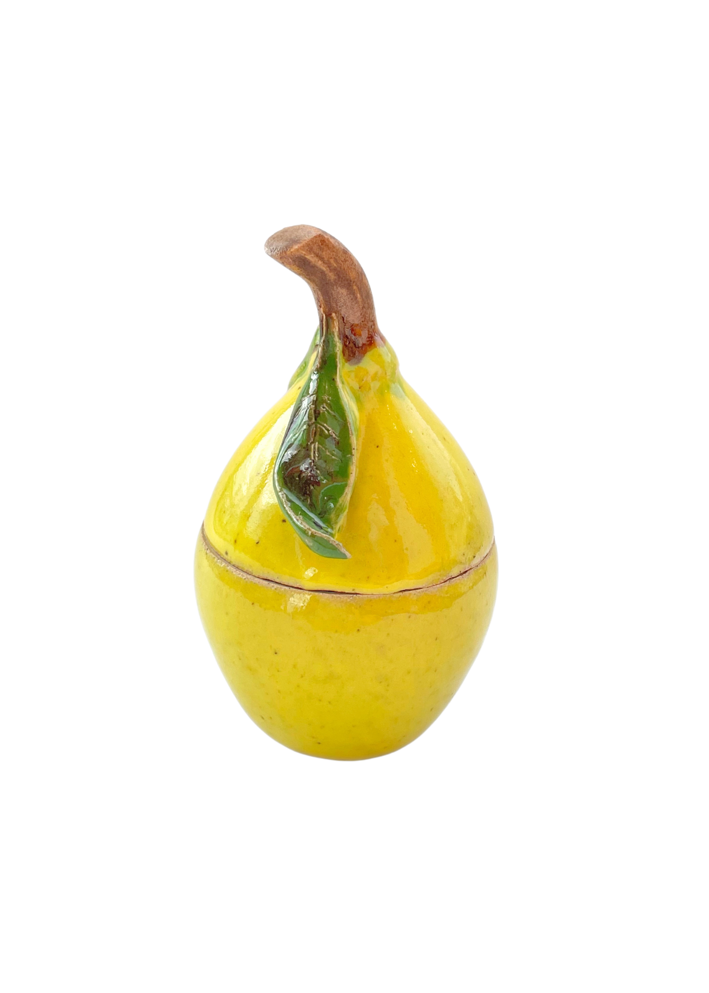 CERAMIC LEMON JAR WITH LID