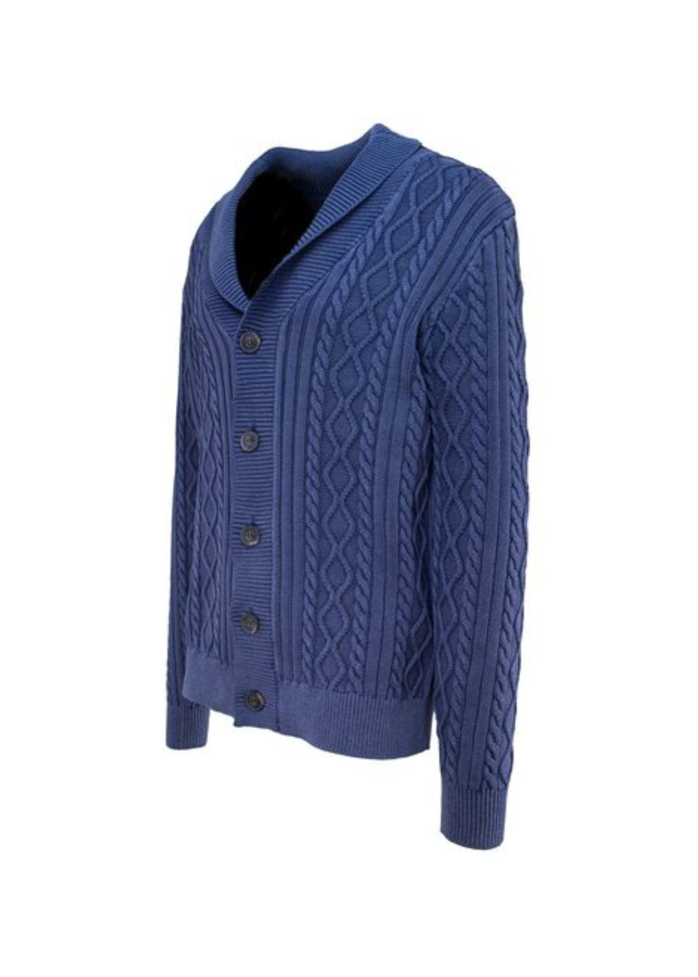 SCHOTT STONE WASHED CABLE KNIT CARDIGAN