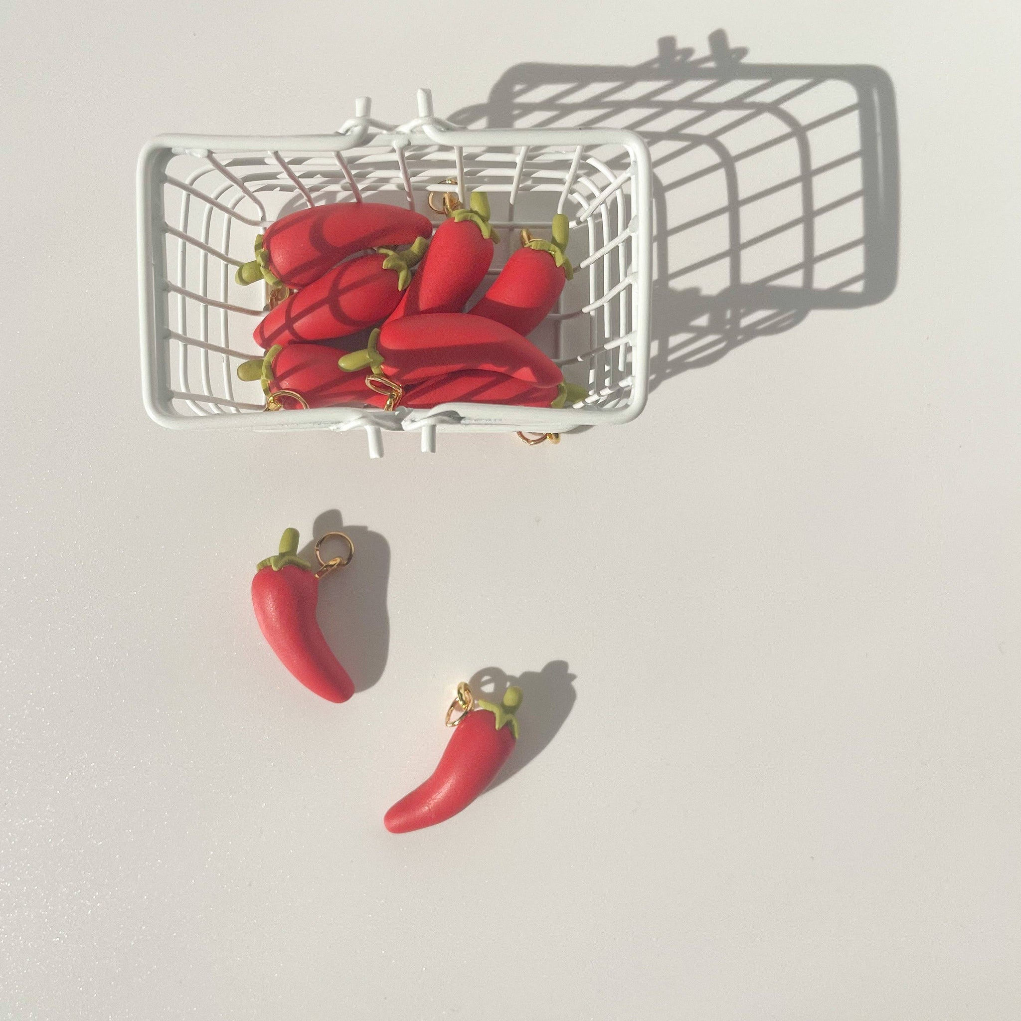 LARGE RED CLAY CHILI PEPPER CHARM