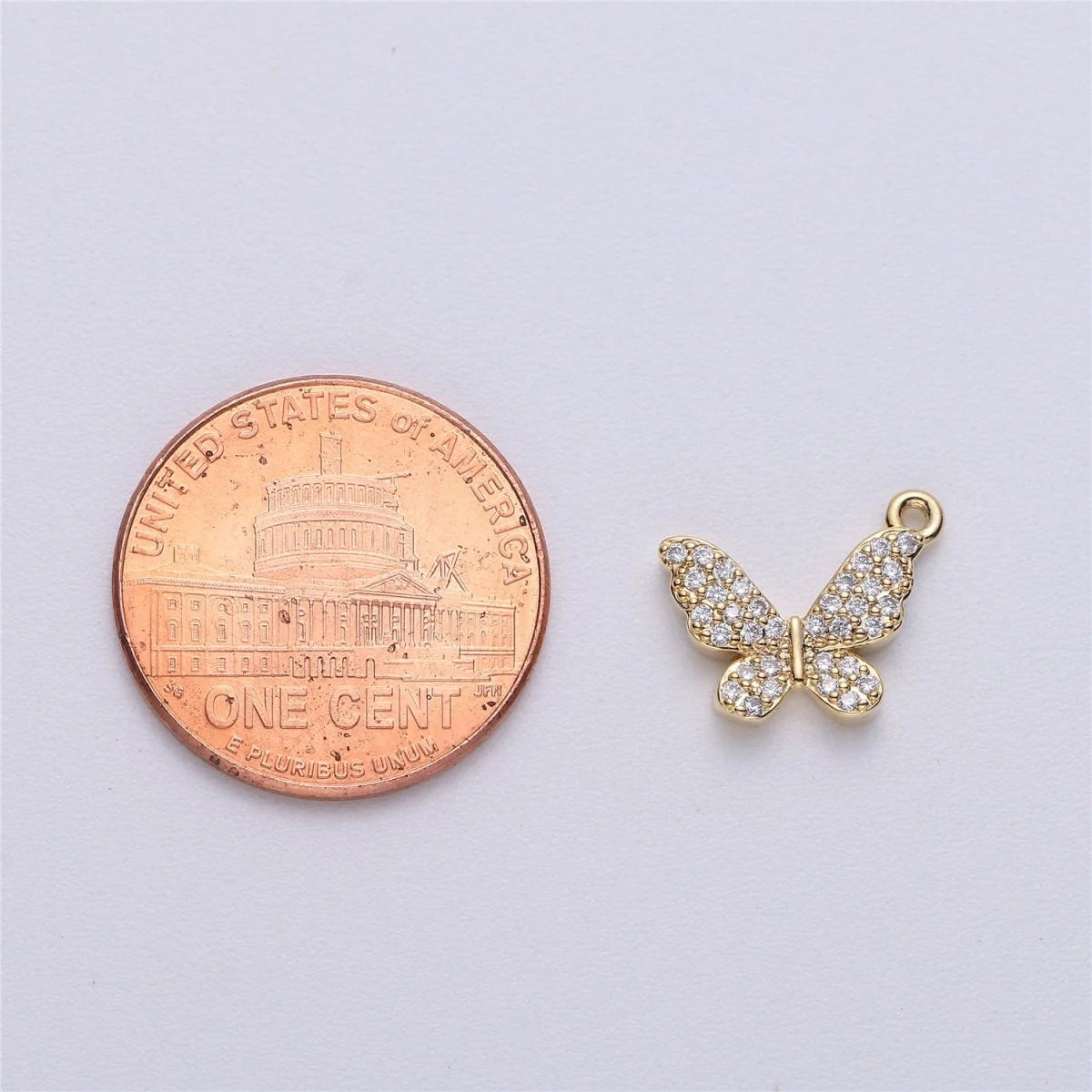 BUTTERFLY WITH CZ CHARM