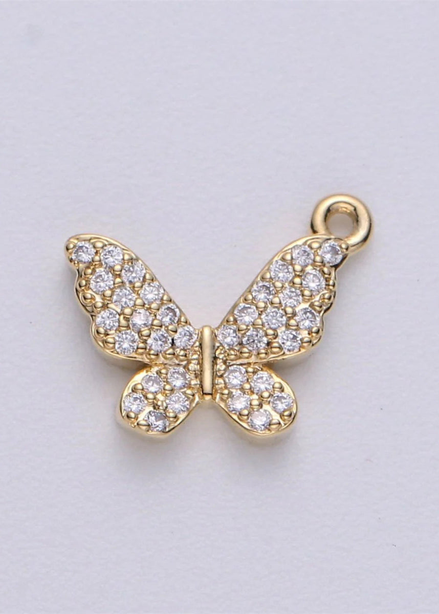 BUTTERFLY WITH CZ CHARM