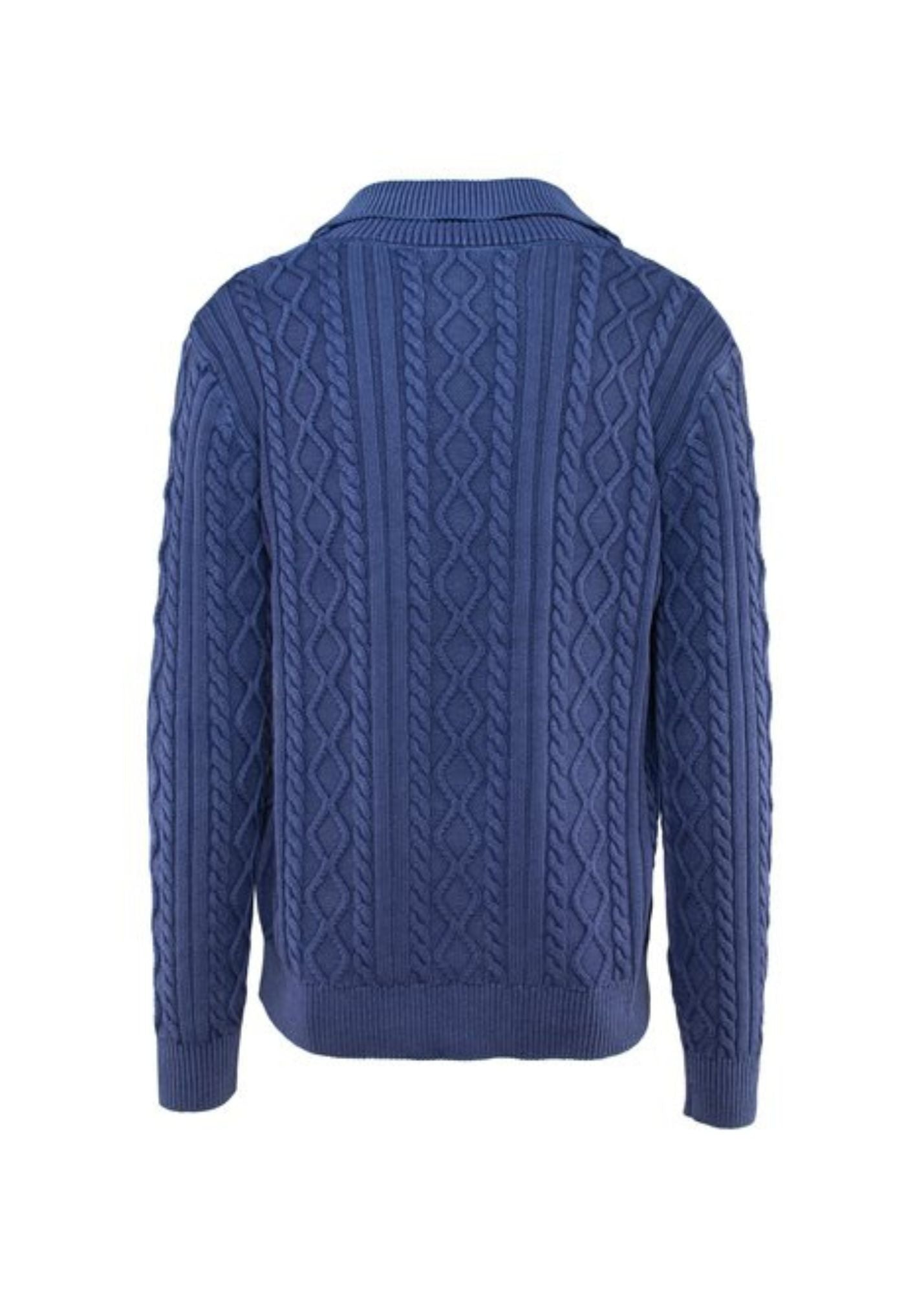 SCHOTT STONE WASHED CABLE KNIT CARDIGAN