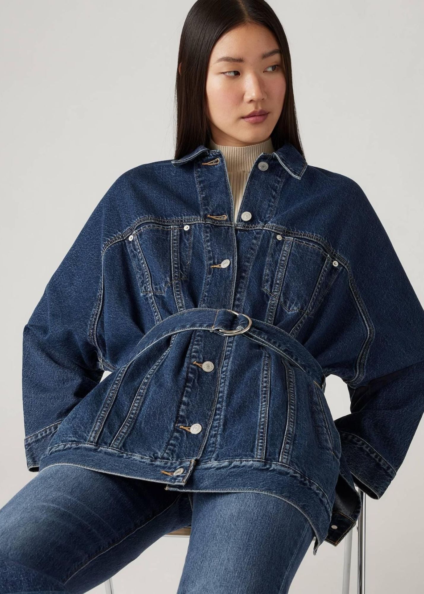 LEVI'S BELTED DOLMAN DENIM TRUCKER JACKET