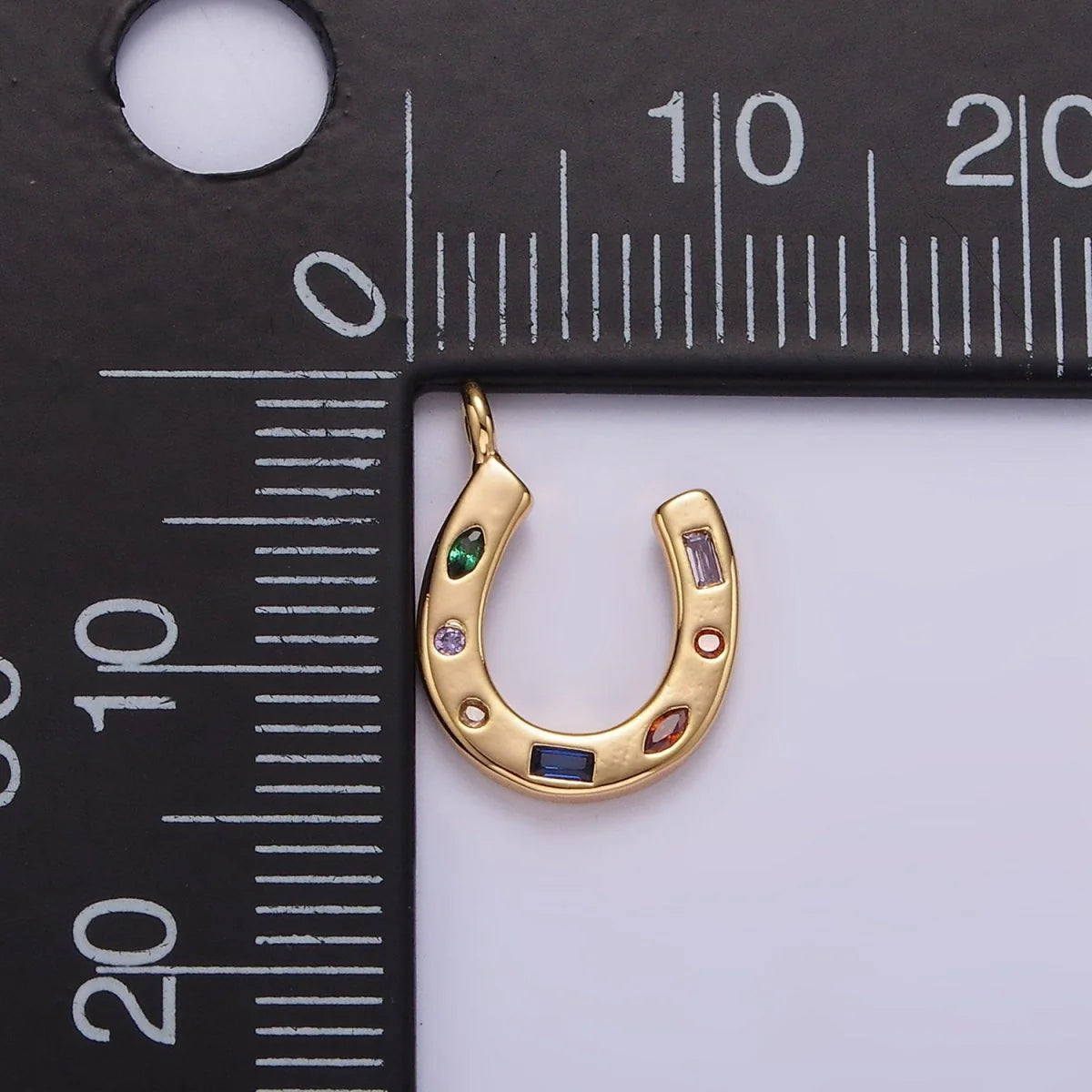 HORSESHOE GOLD OR SILVER WITH CZ CHARM