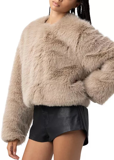 MAJE FAUX FUR JACKET
