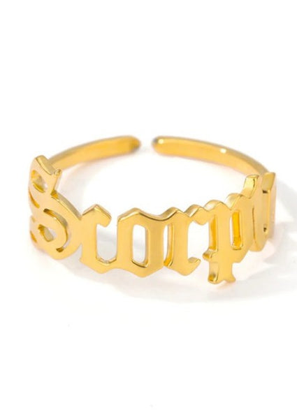 ZODIAC SCRIPT RING