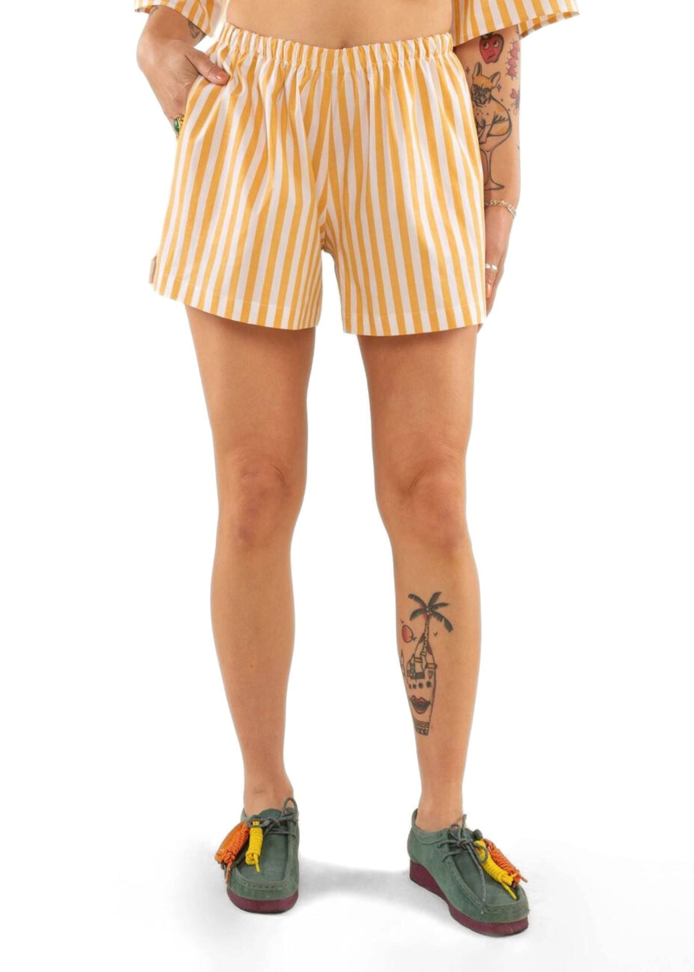 LIMON STRIPED COTTON SHORTS