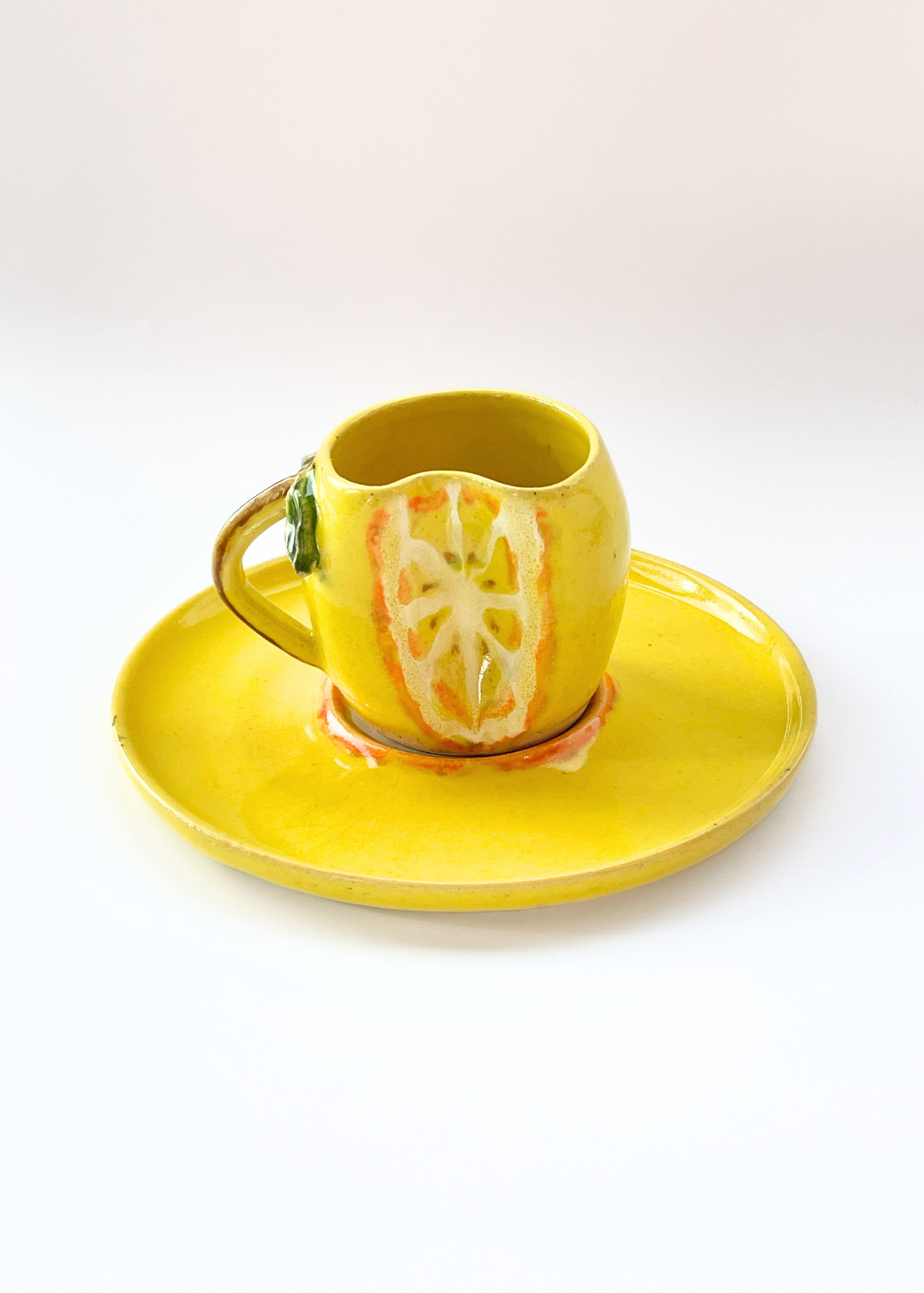 DINICOLA CERAMICS LEMON ESPRESSO CUP AND SAUCER – Interwoven