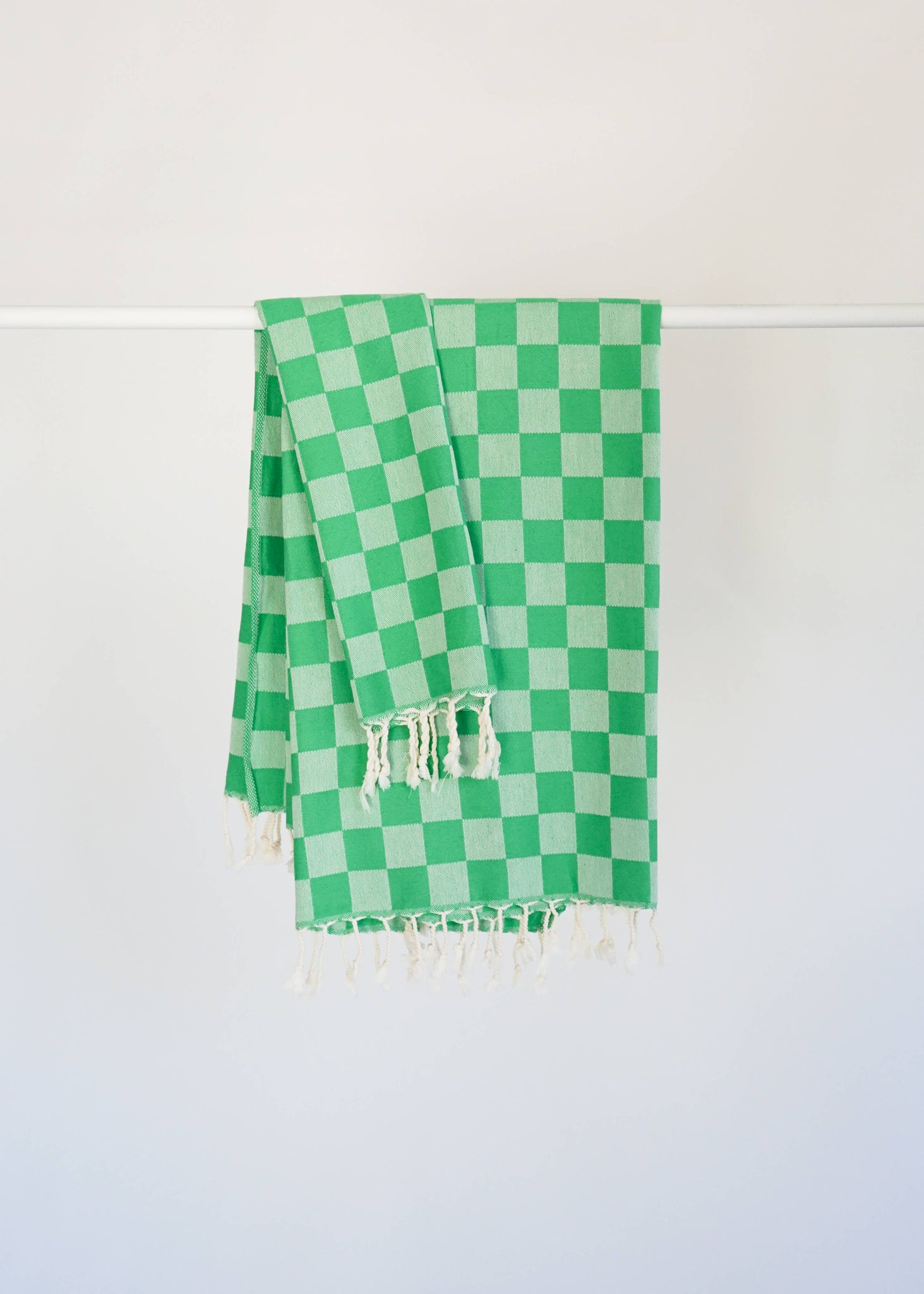 STATE THE LABEL GRASS CHECK TURKISH BATH TOWEL