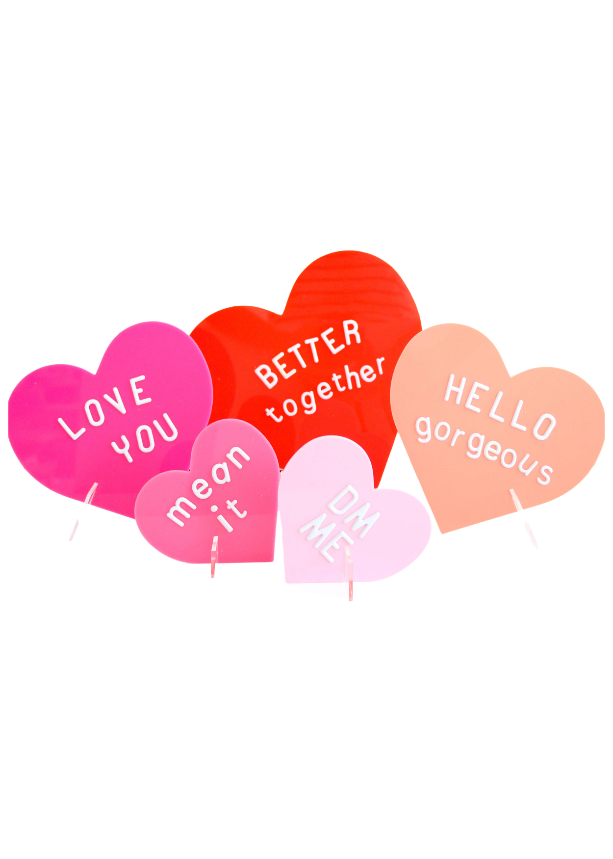 CONVERSATION HEARTS ACRYLIC DECOR