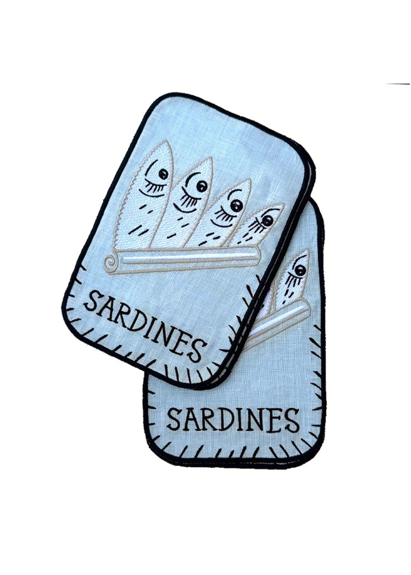 SARDINE COCKTAIL NAPKINS/COASTER SET