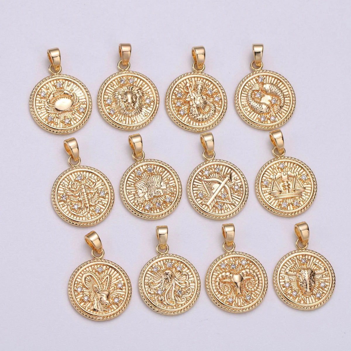 ZODIAC SIGN MEDALLION COIN CHARM