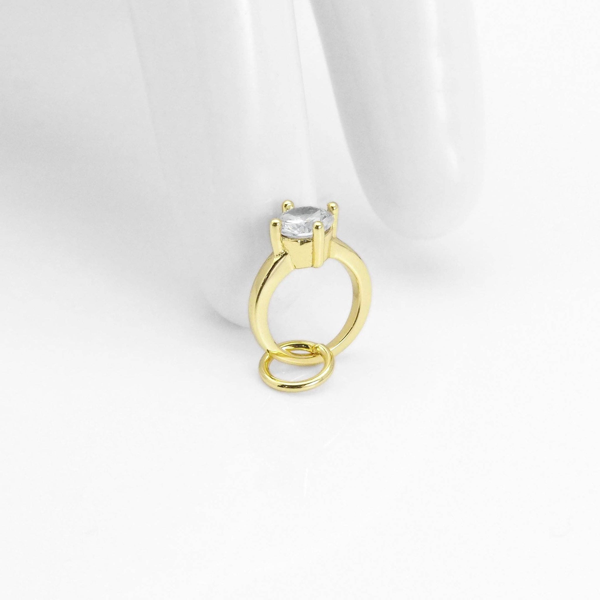 ROUND RING SMALL CZ DIAMOND CHARM
