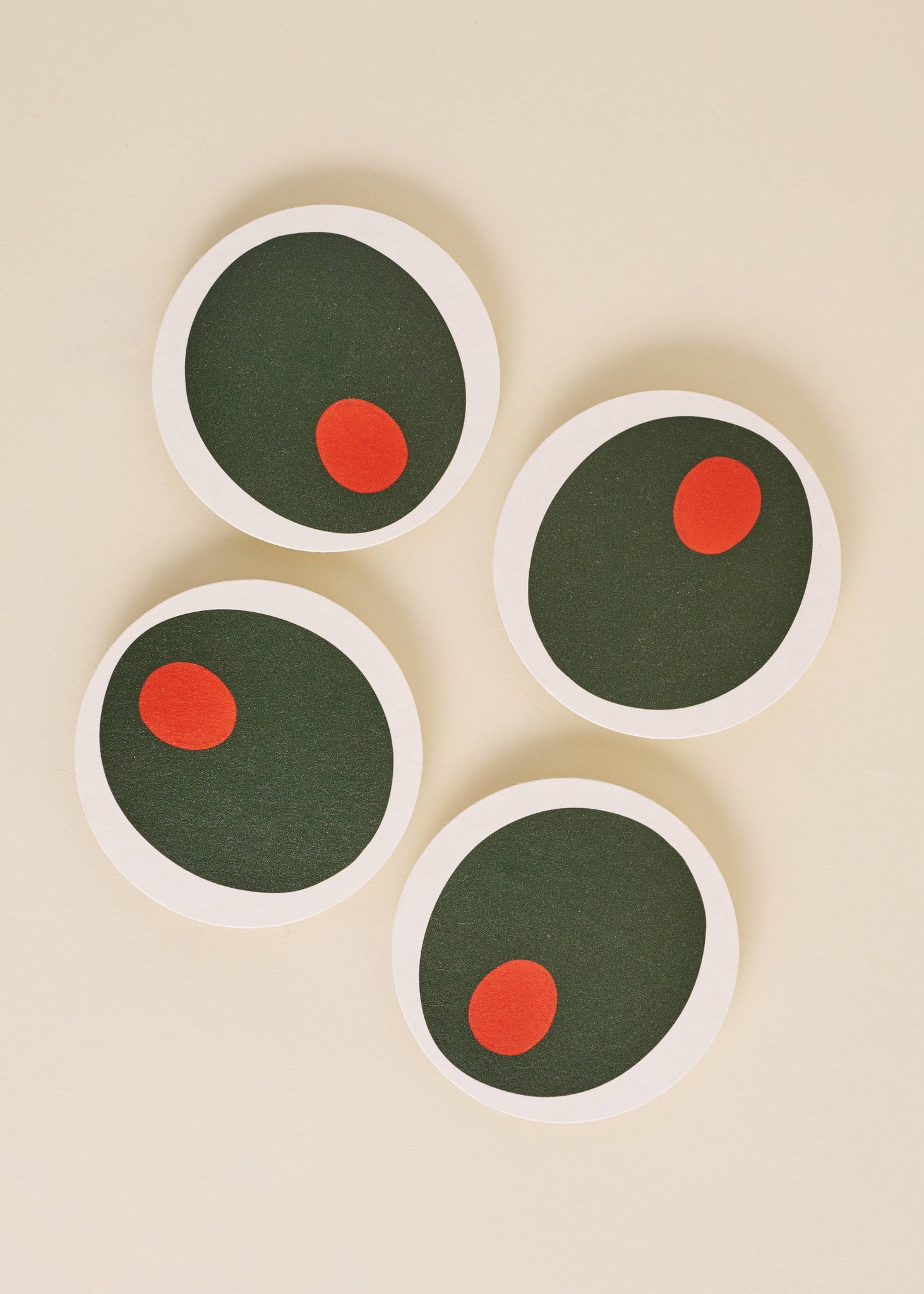 PIMENTO OLIVE SET OF FOUR COASTERS