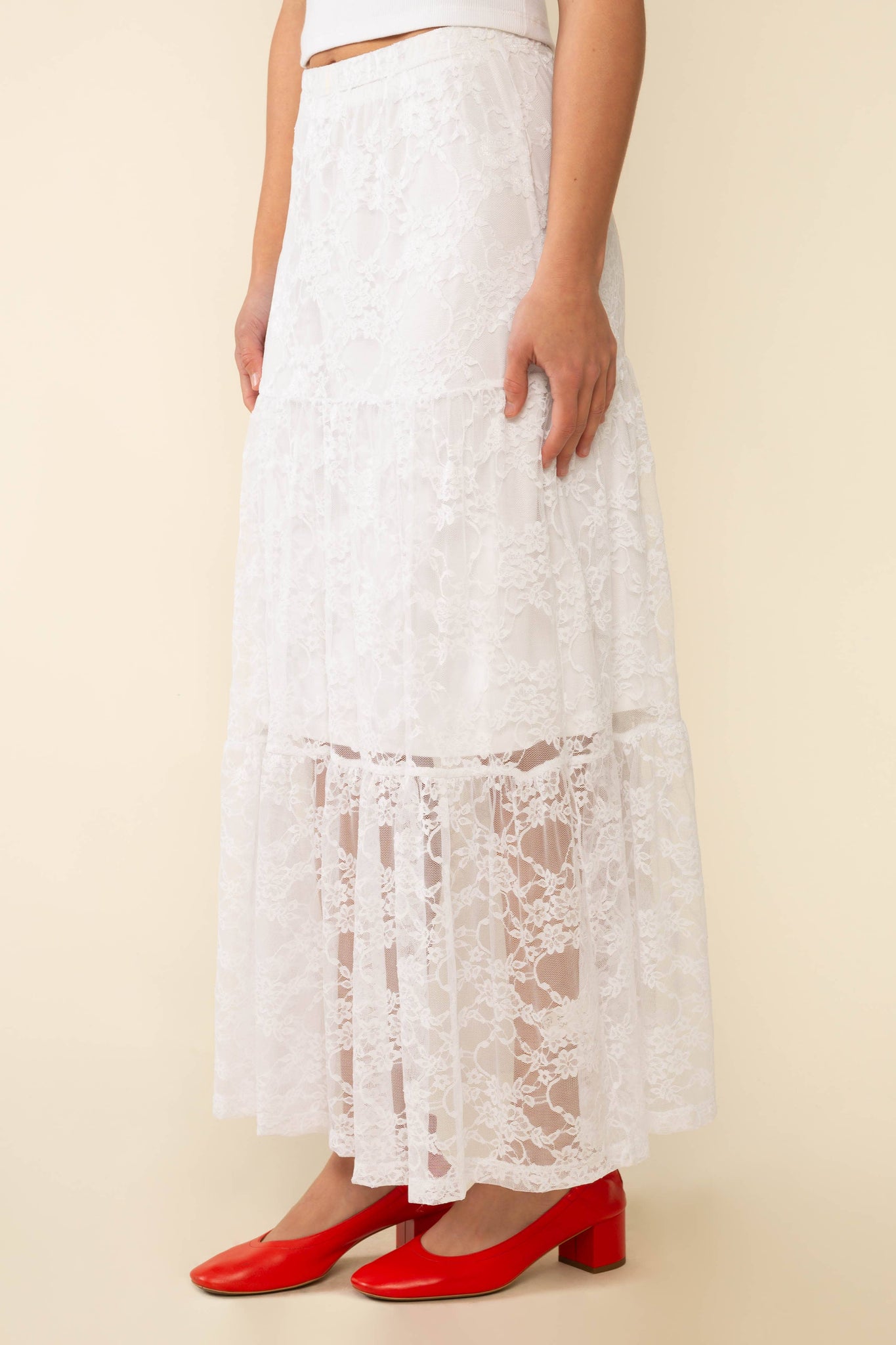 LACEY TIERED SLIP SKIRT