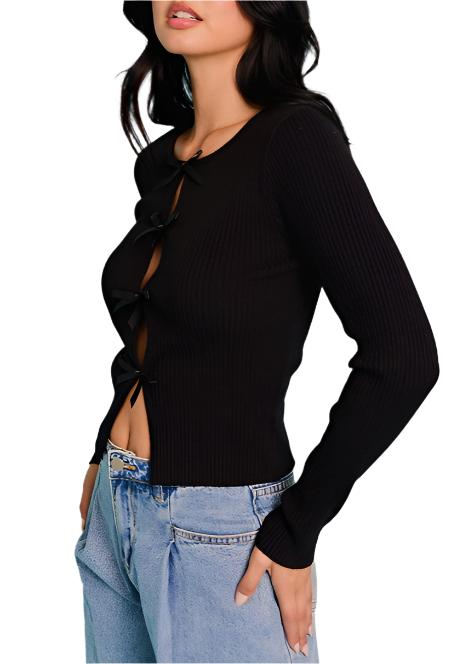 TELA BOW KNIT SWEATER TOP