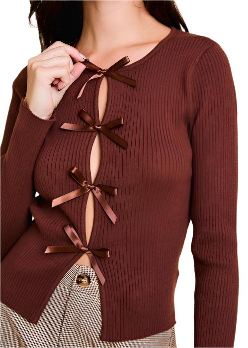 TELA BOW KNIT SWEATER TOP