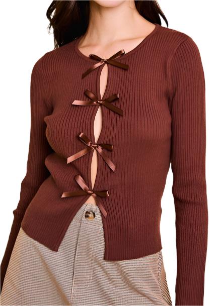 TELA BOW KNIT SWEATER TOP