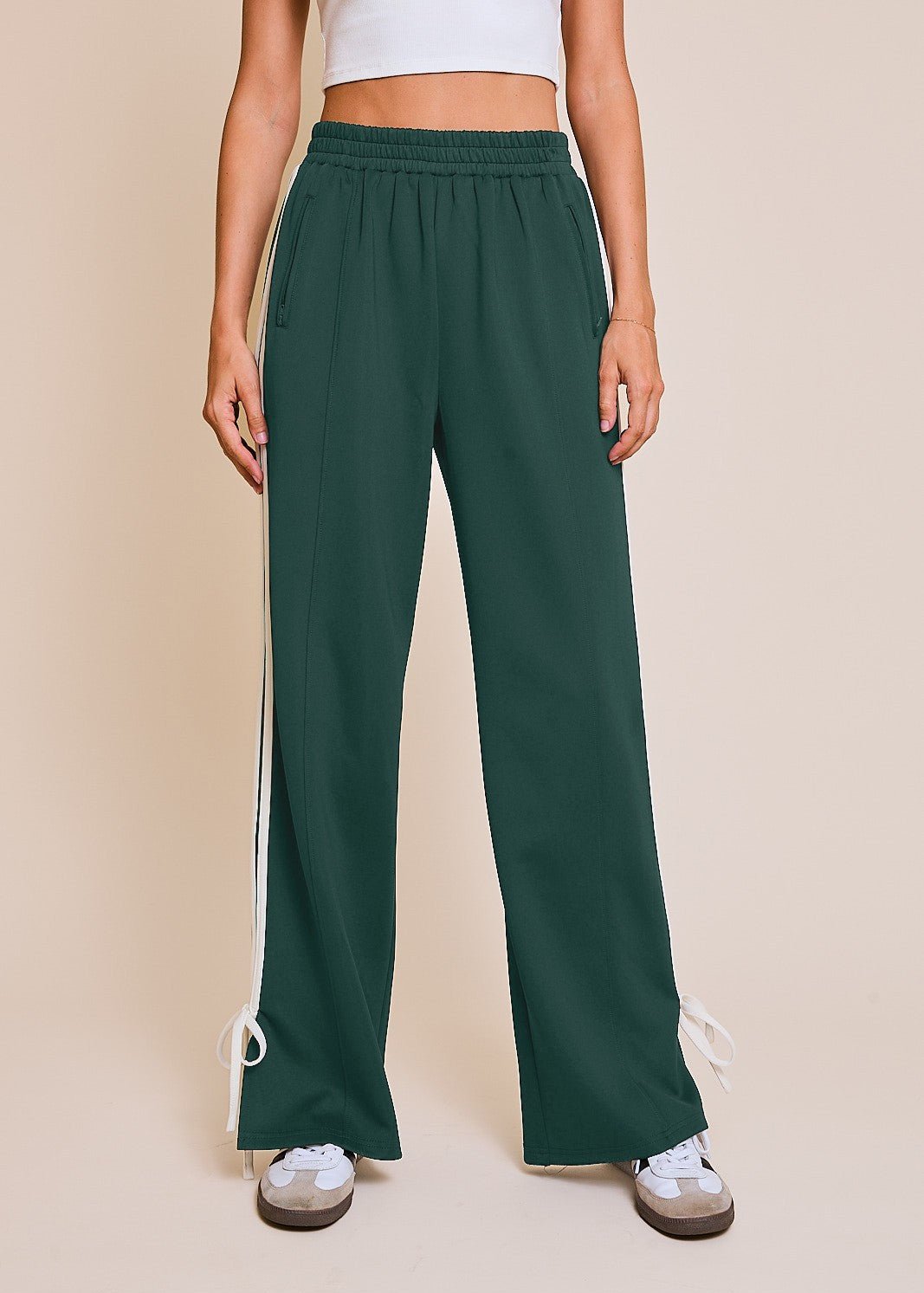 GENA BOW DETAIL TRACK PANTS