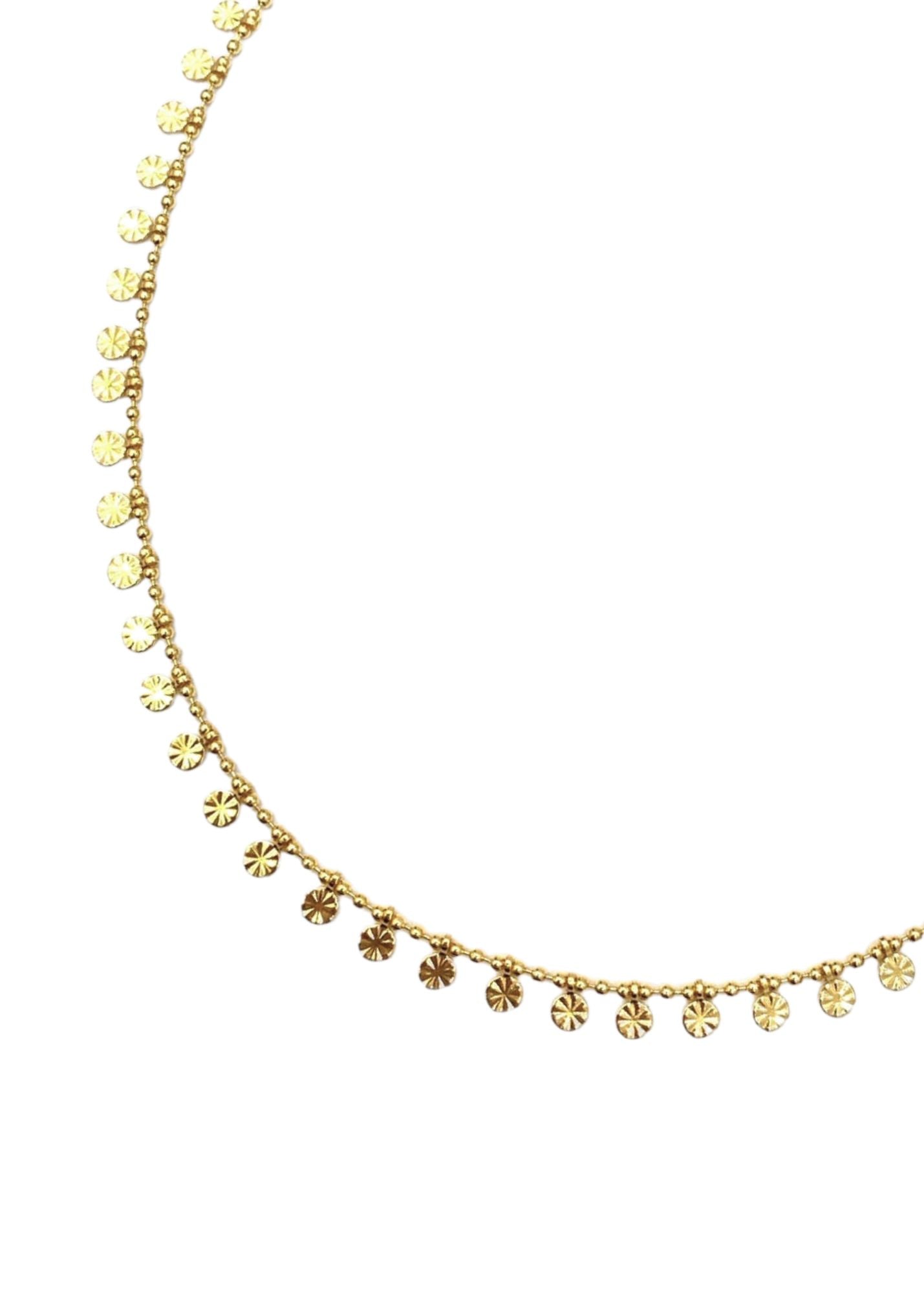 PENNIE GOLDEN DISC NECKLACE