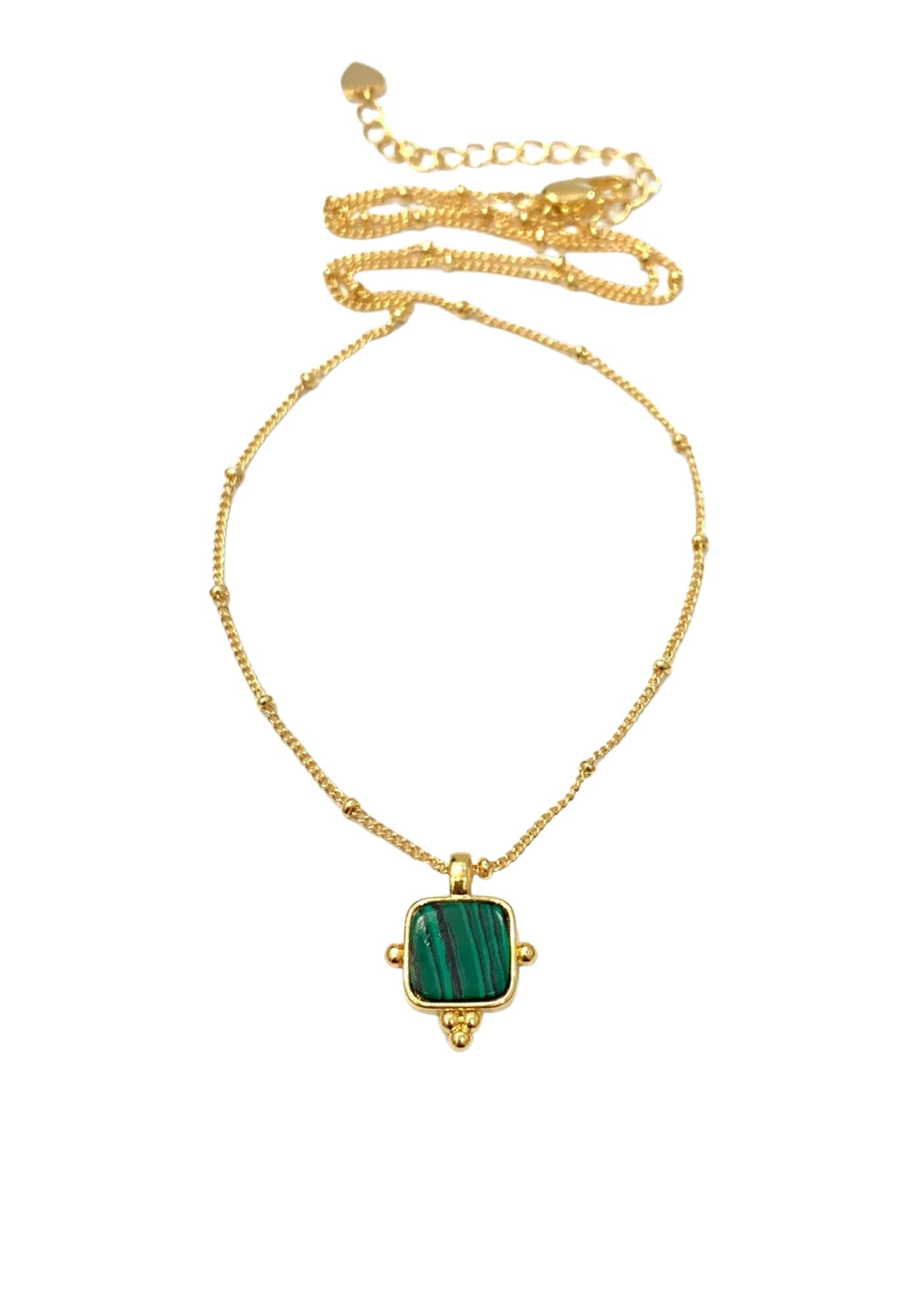 BLAIRE MALACHITE PENDANT NECKLACE