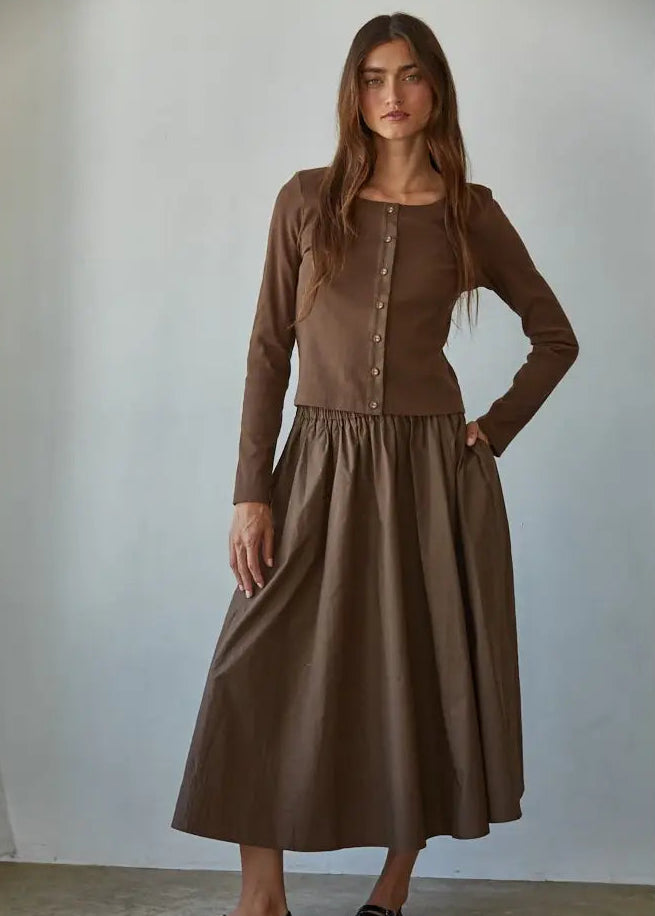 MOCHA MIDI SKIRT