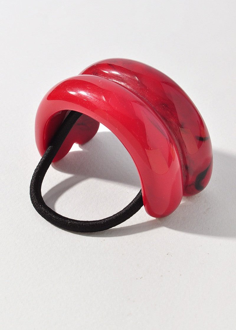 MARBLE DOUBLE ARCH PONY HOLDER HAIR TIE