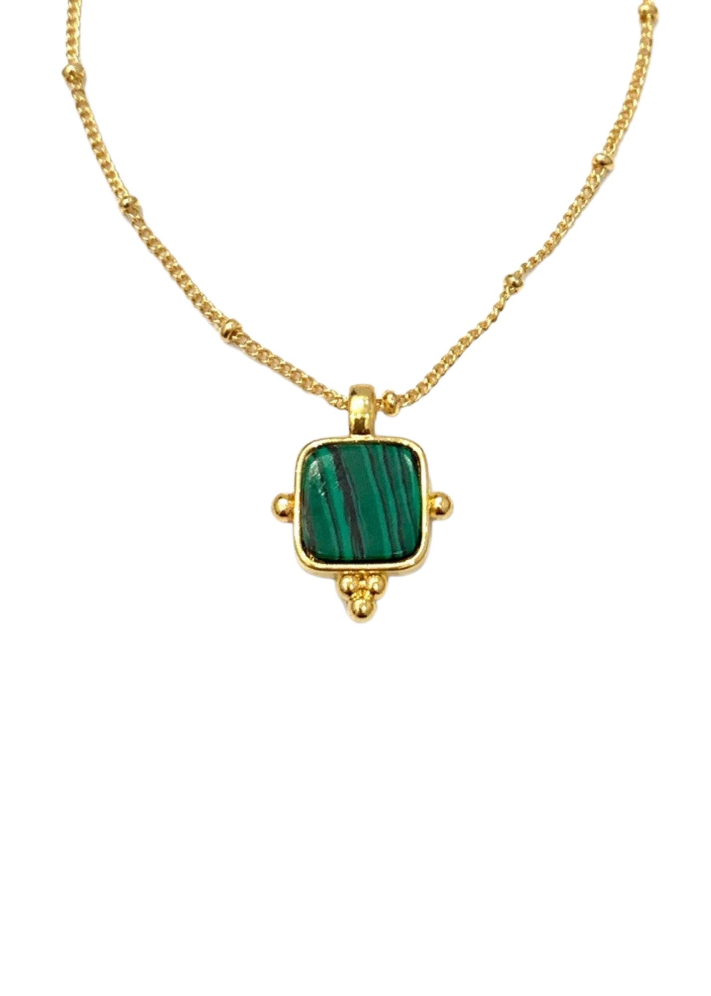 BLAIRE MALACHITE PENDANT NECKLACE