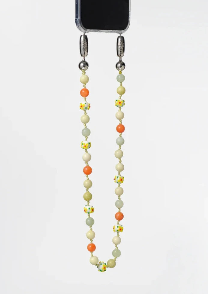 Ossa New York Floral Gemstone Jade Shoulder Length Phone Chain