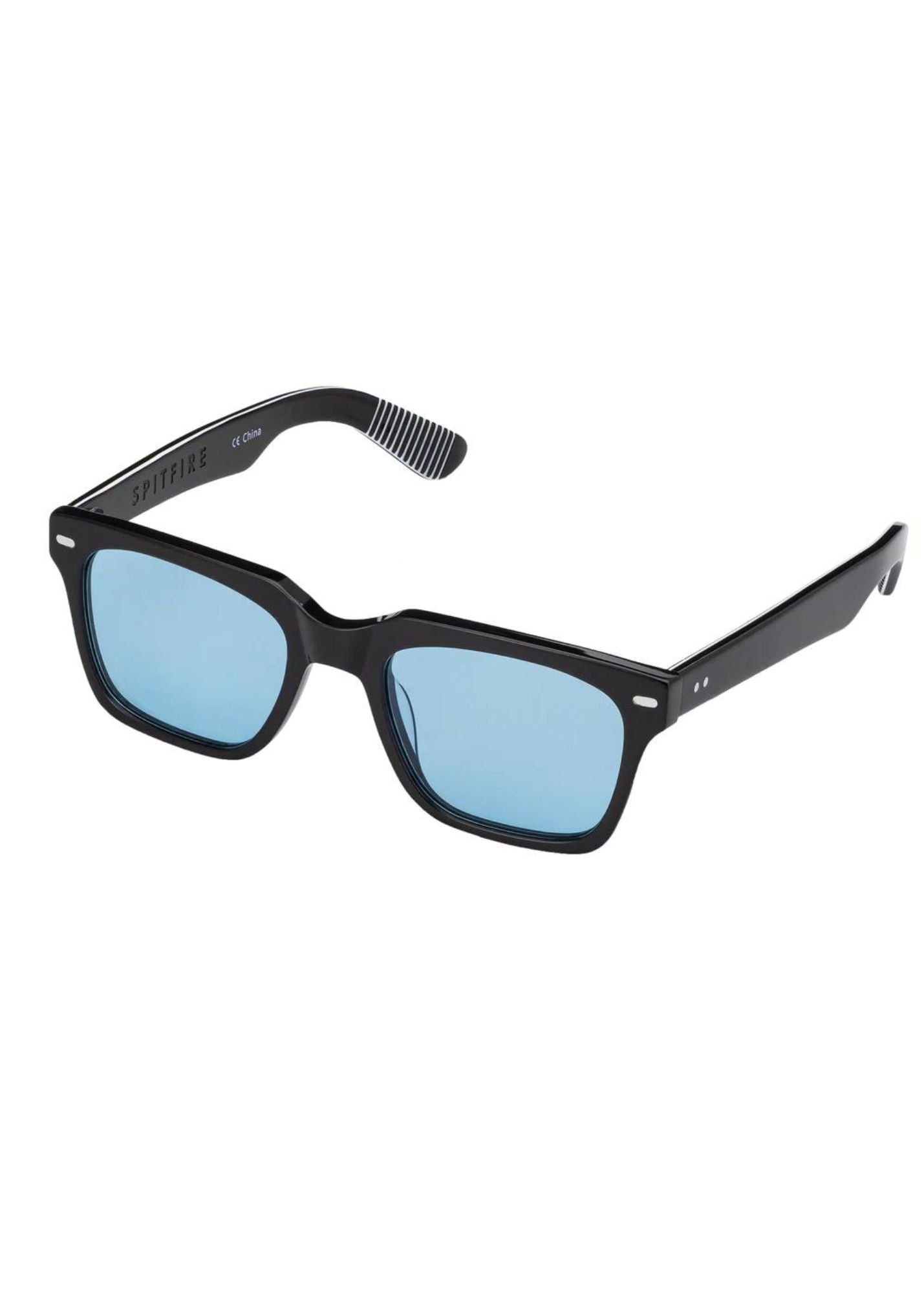 Spitfire wrap silver and blue sunglasses Costa Brine II Matte Black with Blue Polarized Lenses  main image 2