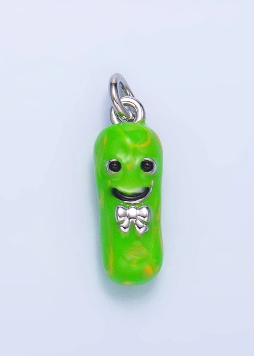 ENAMEL PICKLE BOW CHARM