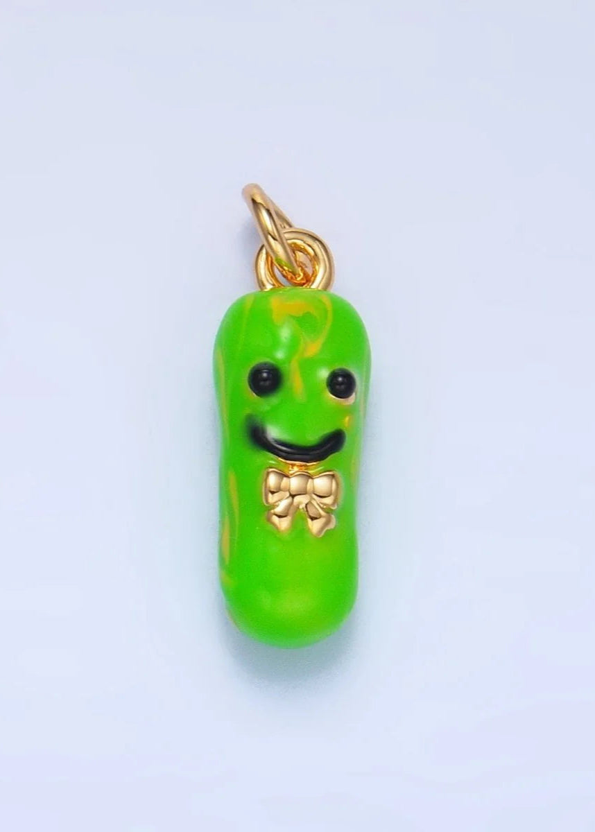 ENAMEL PICKLE BOW CHARM