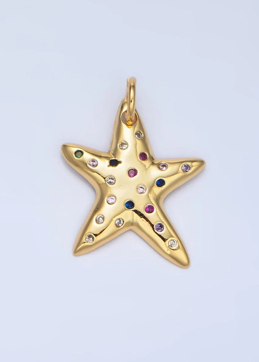 GOLD STAR WITH STONES CHARM