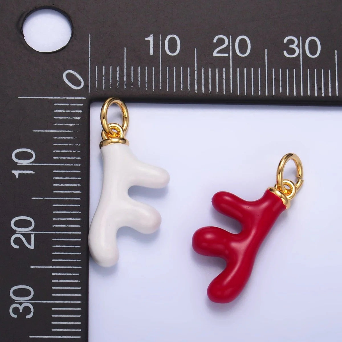 BIG RED ENAMEL CORAL CHARM